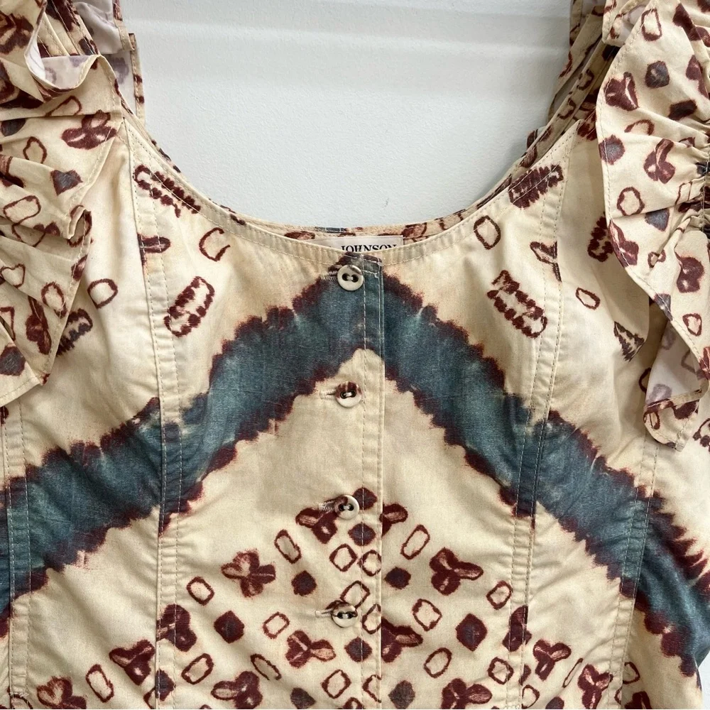 Ulla Johnson Milla Ruffled Button Up Corset Top Boho Western Coachella Size 4 - Picture 12 of 15